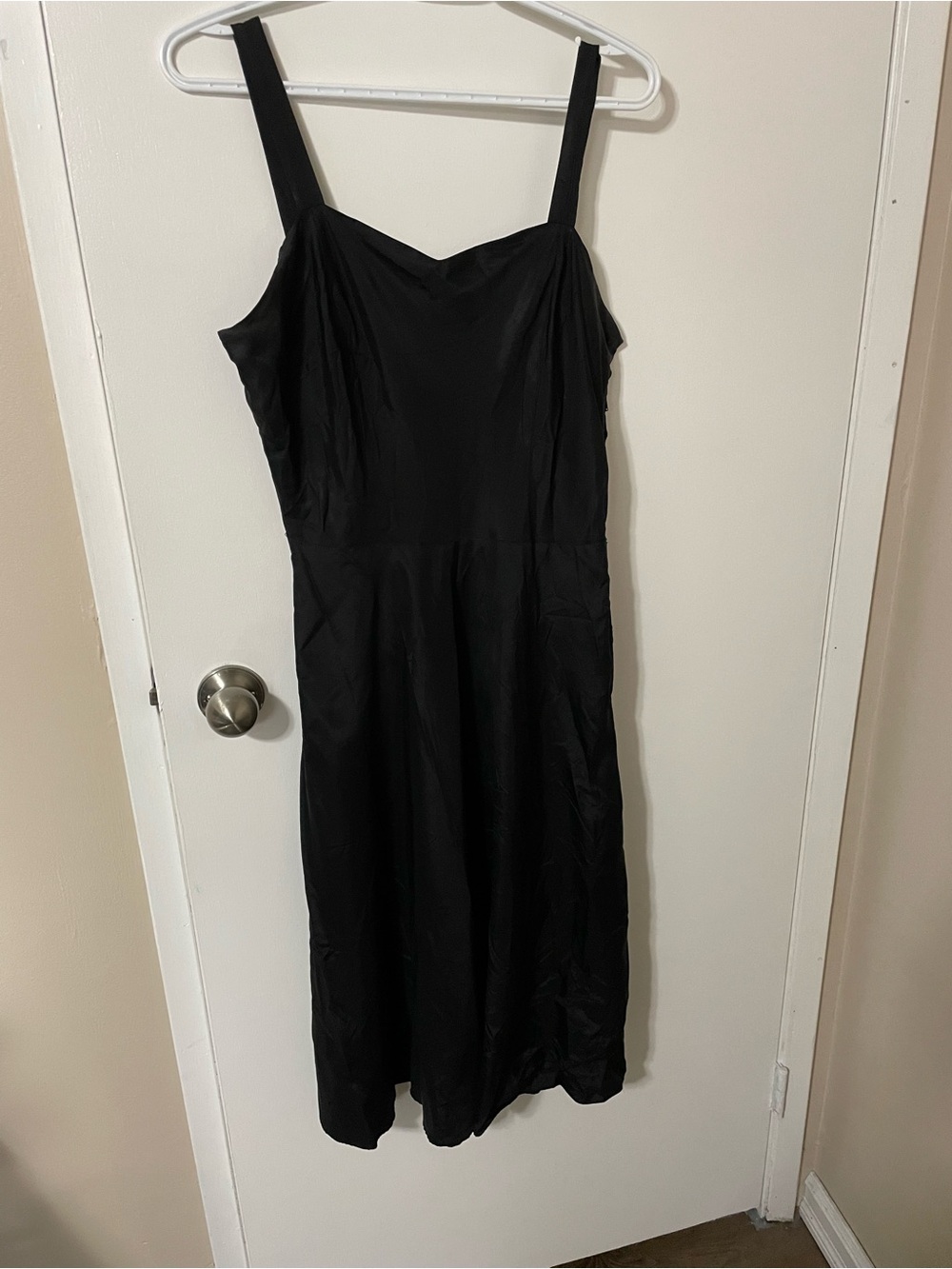 Vintage Black Midi Dress with Cream Floral Appliqués 2 Pieces Size Small - Picture 10 of 14